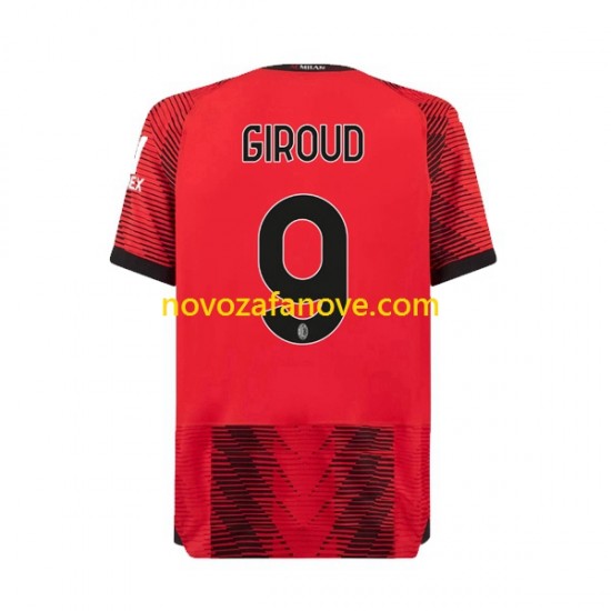 Nogometni Dres AC Milan Olivier Giroud 9 Muški Domaći 2023-2024 Kratkih Rukava