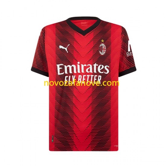 Nogometni Dres AC Milan Simon Kjaer 24 Dječji Domaći 2023-2024 Kratkih Rukava