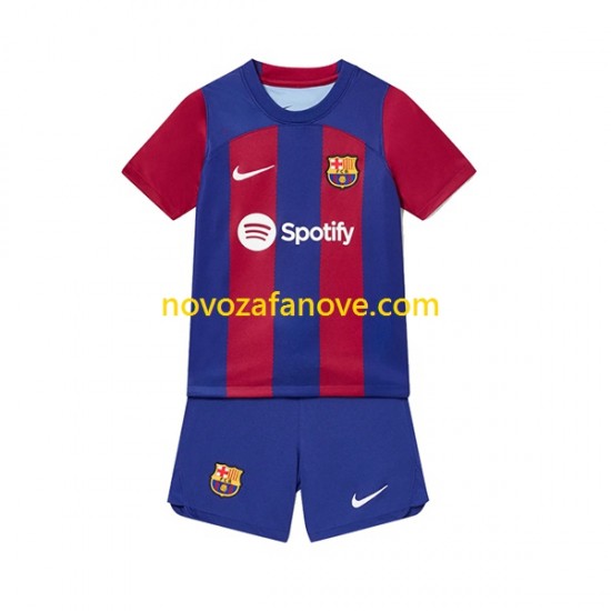 Nogometni Dres FC Barcelona Dječji Domaći 2023-2024 Kratkih Rukava