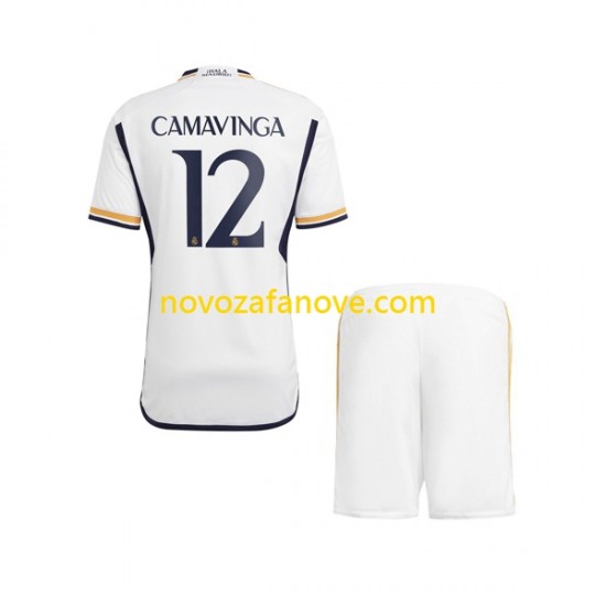 Nogometni Dres Real Madrid Camavinga 12 Dječji Domaći 2023-2024 Kratkih Rukava