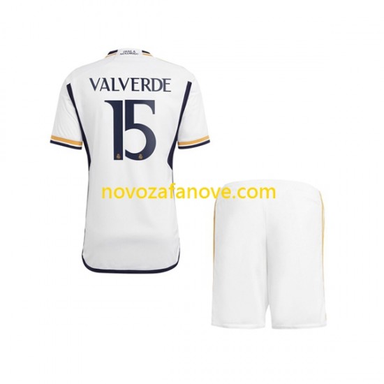 Nogometni Dres Real Madrid Federico Valverde 15 Dječji Domaći 2023-2024 Kratkih Rukava