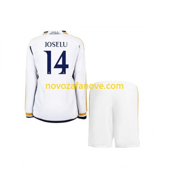 Nogometni Dres Real Madrid JOSELU 14 Dječji Domaći 2023-2024 Dugim Rukavima
