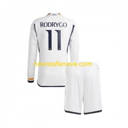 Nogometni Dres Real Madrid Rodrygo Goes 11 Dječji Domaći 2023-2024 Dugim Rukavima