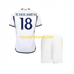 Nogometni Dres Real Madrid TCHOUAMENI 18 Dječji Domaći 2023-2024 Kratkih Rukava