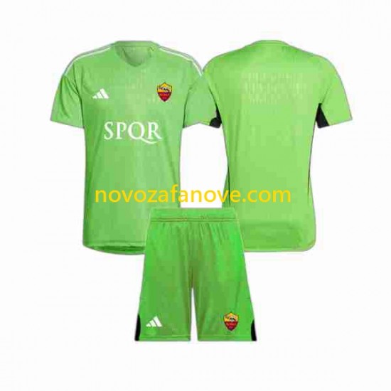 Nogometni Dres Roma Golmanski Dječji Gostujući 2023-2024 Kratkih Rukava