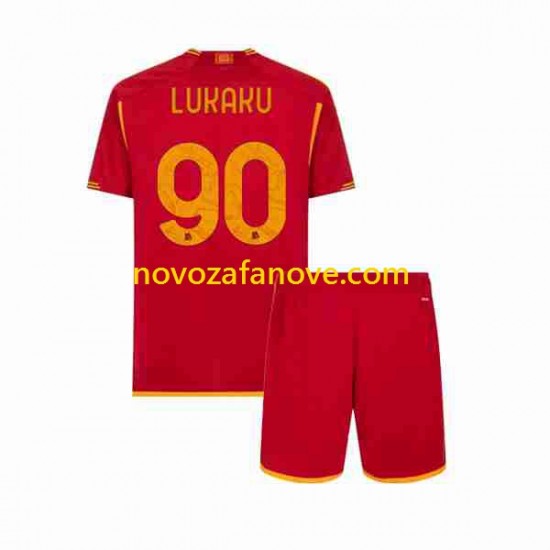 Nogometni Dres Roma Romelu Lukaku 90 Dječji Domaći 2023-2024 Kratkih Rukava
