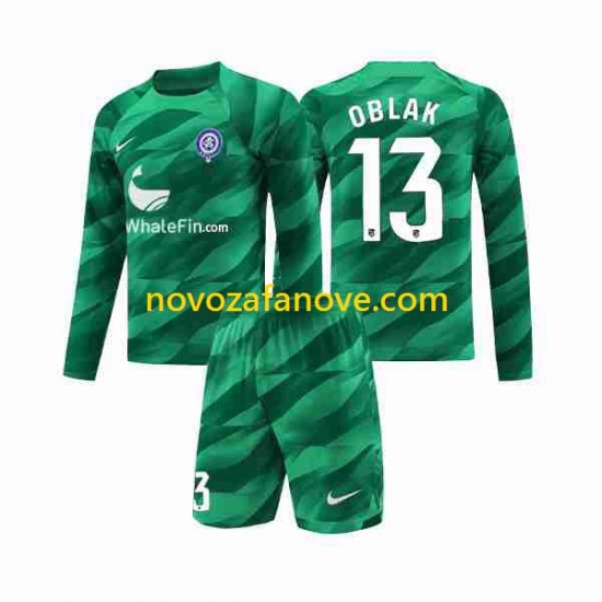 Nogometni Dres Atlético Madrid Jan Oblak 13 Golmanski Dječji Gostujući 2023-2024 Dugim Rukavima