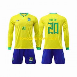 Nogometni Dres Brazil Vinicius Junior 20 Dječji Domaći Svjetsko prvenstvo 2022 Dugim Rukavima