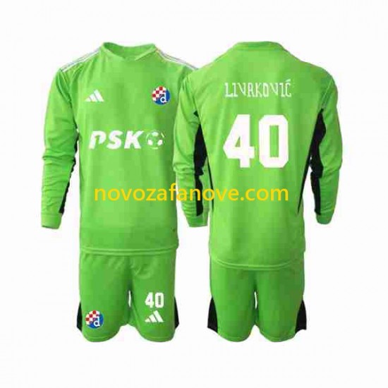 Nogometni Dres GNK Dinamo Zagreb Livakovic 40 Golmanski Dječji Domaći 2023-2024 Dugim Rukavima