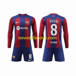 Nogometni Dres FC Barcelona Pedri 8 Dječji Domaći 2023-2024 Dugim Rukavima