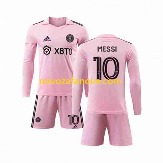 Nogometni Dres Inter Miami Lionel Messi 10 Dječji Domaći 2023-2024 Dugim Rukavima