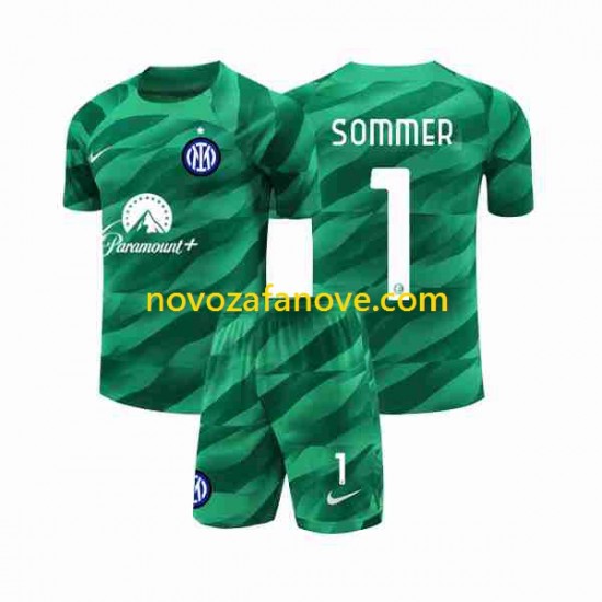 Nogometni Dres Inter Milan Sommer 1 Golmanski Dječji Gostujući 2023-2024 Kratkih Rukava