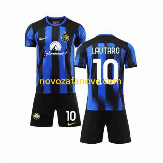 Nogometni Dres Inter Milan Lautaro Martinez 10 Dječji Domaći 2023-2024 Kratkih Rukava