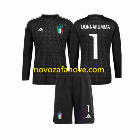 Nogometni Dres Italija Donnarumma 1 Golmanski Dječji Gostujući 2023 Dugim Rukavima