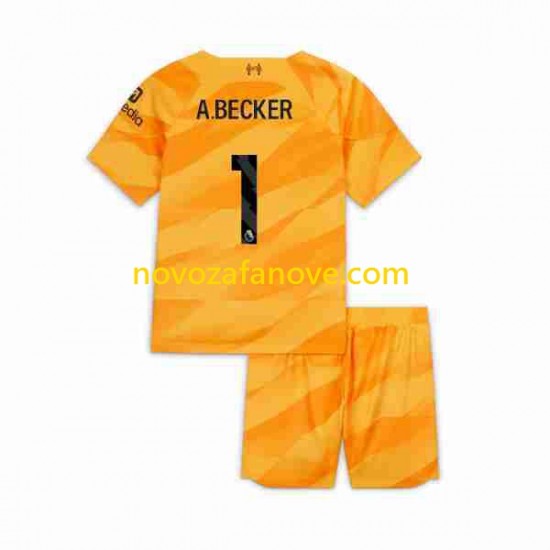 Nogometni Dres Liverpool A.Becker 1 Golmanski Dječji Treći 2023-2024 Kratkih Rukava