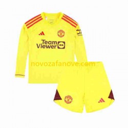 Nogometni Dres Manchester United Golmanski Dječji Domaći 2023-2024 Dugim Rukavima