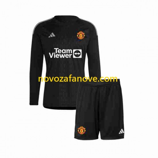 Nogometni Dres Manchester United Golmanski Dječji Treći 2023-2024 Dugim Rukavima