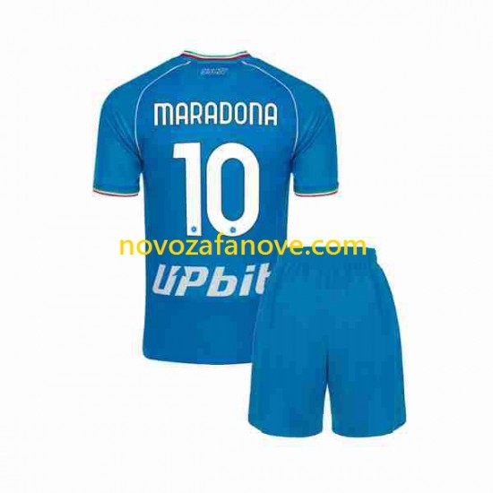 Nogometni Dres Napoli Maradona 10 Dječji Domaći 2023-2024 Kratkih Rukava