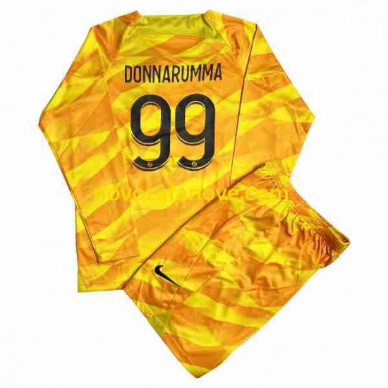Nogometni Dres Paris Saint-Germain DONNARUMMA 99 Golmanski Dječji Gostujući 2023-2024 Dugim Rukavima