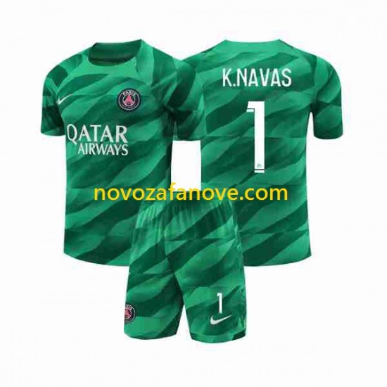 Nogometni Dres Paris Saint-Germain K.NAVAS 1 Golmanski Dječji Domaći 2023-2024 Kratkih Rukava