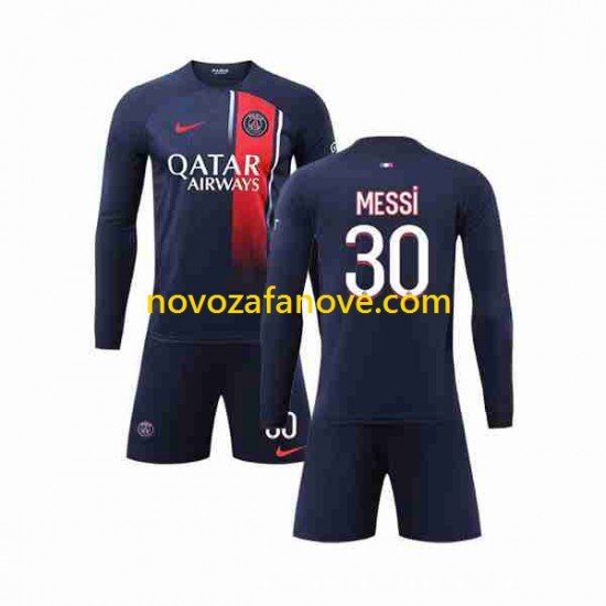 Nogometni Dres Paris Saint-Germain Lionel Messi 30 Dječji Domaći 2023-2024 Dugim Rukavima