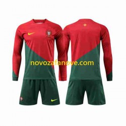 Nogometni Dres Portugal Dječji Domaći Svjetsko prvenstvo 2022 Dugim Rukavima