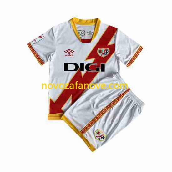Nogometni Dres Rayo Vallecano Dječji Domaći 2023-2024 Kratkih Rukava