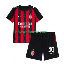 Nogometni Dres AC Milan Ardon Jashari 30 Dječji Domaći 2025-2026 Kratkih Rukava