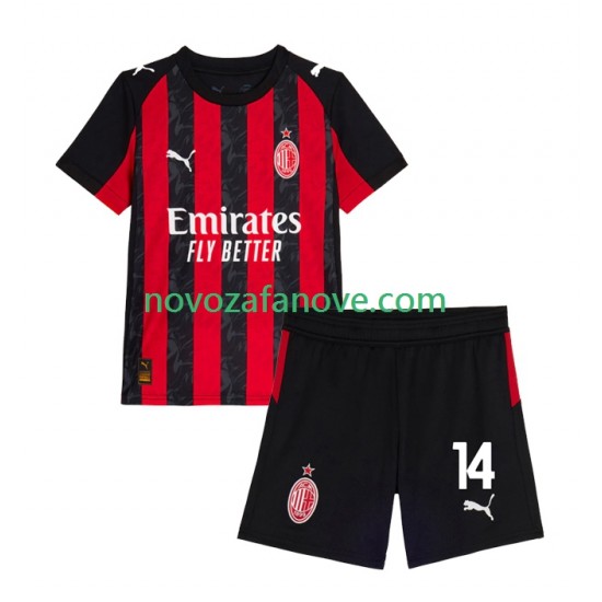 Nogometni Dres AC Milan Modrić Luca 14 Dječji Domaći 2025-2026 Kratkih Rukava