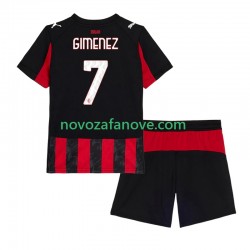 Nogometni Dres AC Milan Santiago Gimenez 7 Dječji Domaći 2025-2026 Kratkih Rukava