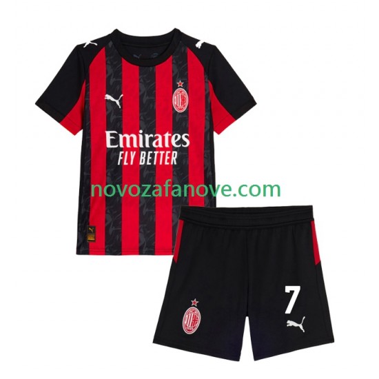 Nogometni Dres AC Milan Santiago Gimenez 7 Dječji Domaći 2025-2026 Kratkih Rukava