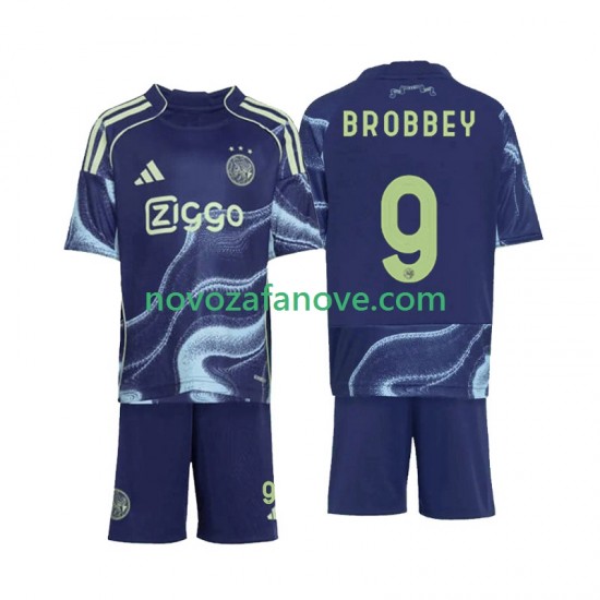 Nogometni Dres AFC Ajax Brian Brobbey 9 Dječji Gostujući 2025-2026 Kratkih Rukava