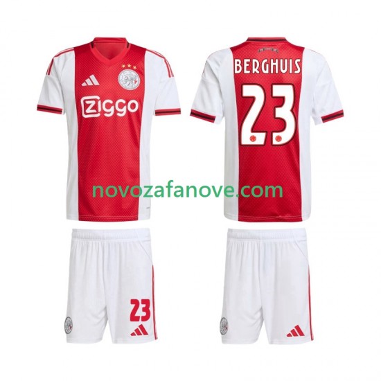 Nogometni Dres AFC Ajax Steven Berghuis 23 Dječji Domaći 2025-2026 Kratkih Rukava