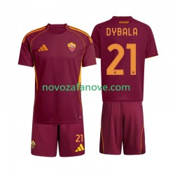 Nogometni Dres Roma Dybala 21 Dječji Domaći 2025-2026 Kratkih Rukava