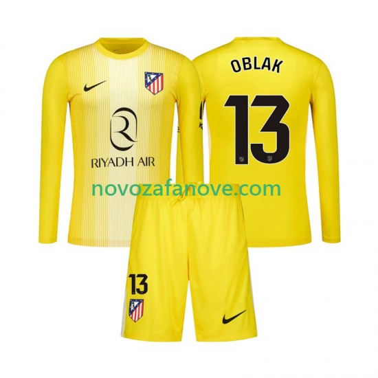 Nogometni Dres Atlético Madrid Jan Oblak 13 Golmanski Dječji Domaći 2025-2026 Dugim Rukavima