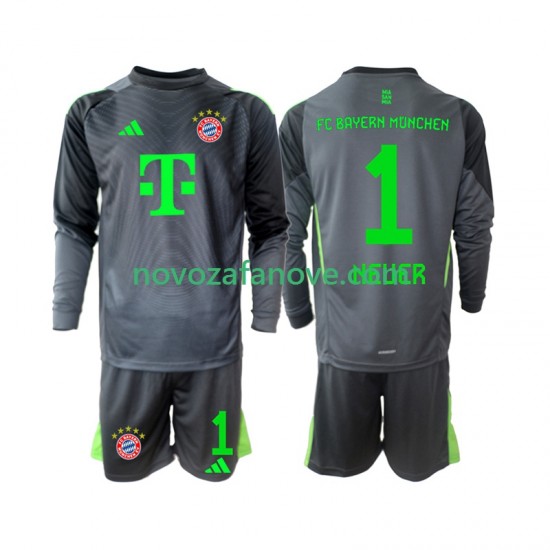 Nogometni Dres FC Bayern München Neuer 1 Golmanski Dječji Gostujući 2025-2026 Dugim Rukavima