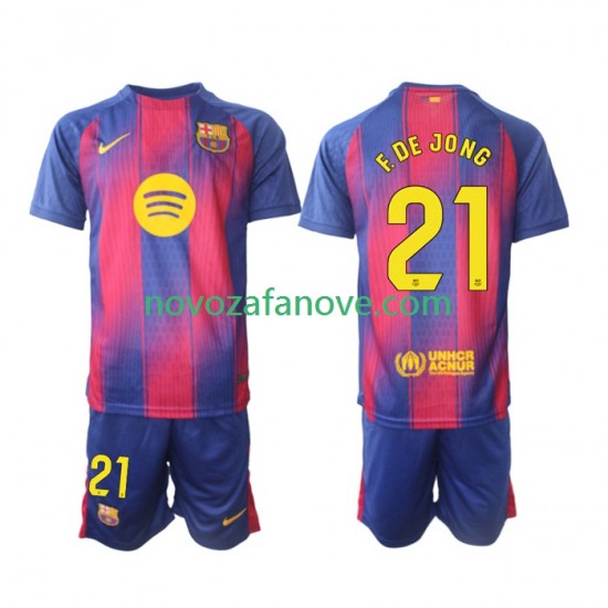 Nogometni Dres FC Barcelona Frenkie de Jong 21 Dječji Domaći 2025-2026 Kratkih Rukava