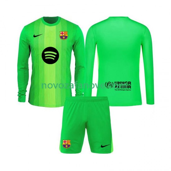 Nogometni Dres FC Barcelona Golmanski Dječji Domaći 2025-2026 Dugim Rukavima