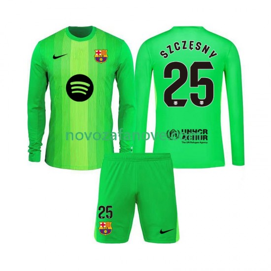 Nogometni Dres FC Barcelona Szczesny 25 Golmanski Dječji Domaći 2025-2026 Dugim Rukavima