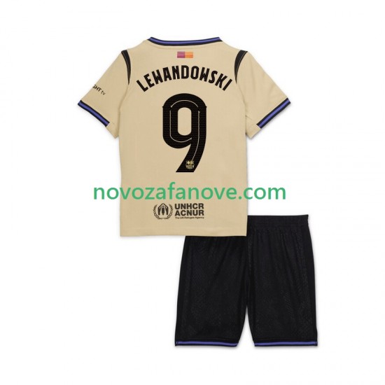Nogometni Dres FC Barcelona Robert Lewandowski 9 UCL Dječji Gostujući 2025-2026 Kratkih Rukava