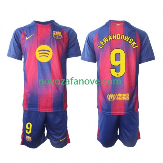 Nogometni Dres FC Barcelona Robert Lewandowski 9 Dječji Domaći 2025-2026 Kratkih Rukava
