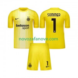Nogometni Dres Inter Milan Yann Sommer 1 Golmanski Dječji Gostujući 2025-2026 Kratkih Rukava