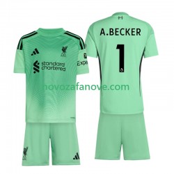 Nogometni Dres Liverpool Alisson Becker 1 Golmanski Dječji Domaći 2025-2026 Kratkih Rukava