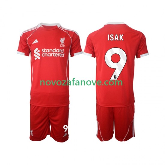 Nogometni Dres Liverpool ISAK 9 Dječji Domaći 2025-2026 Kratkih Rukava