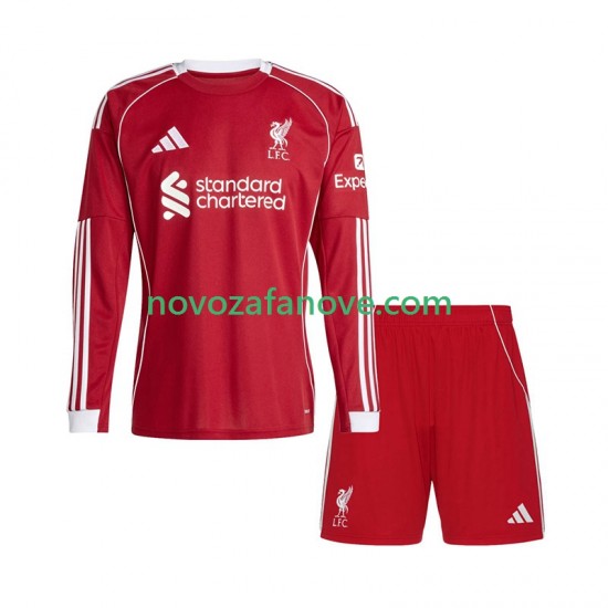 Nogometni Dres Liverpool Dječji Domaći 2025-2026 Dugim Rukavima
