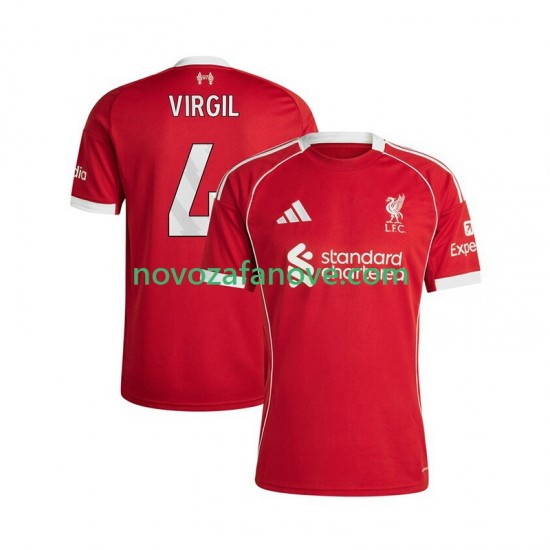 Nogometni Dres Liverpool Virgil van Dijk 4 Muški Domaći 2025-2026 Kratkih Rukava