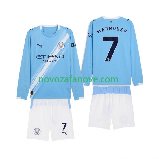 Nogometni Dres Manchester City Omar Marmoush 7 Dječji Domaći 2025-2026 Dugim Rukavima