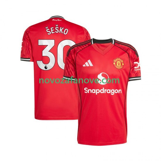 Nogometni Dres Manchester United Benjamin Sesko 30 Muški Domaći 2025-2026 Kratkih Rukava