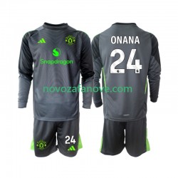 Nogometni Dres Manchester United Andre Onana 24 Golmanski Dječji Gostujući 2025-2026 Dugim Rukavima