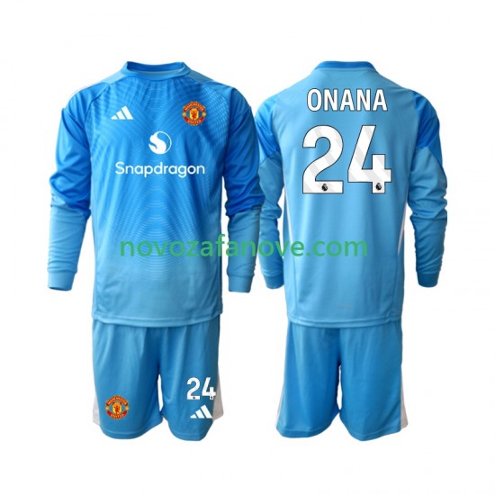 Nogometni Dres Manchester United Andre Onana 24 Golmanski Dječji Domaći 2025-2026 Dugim Rukavima